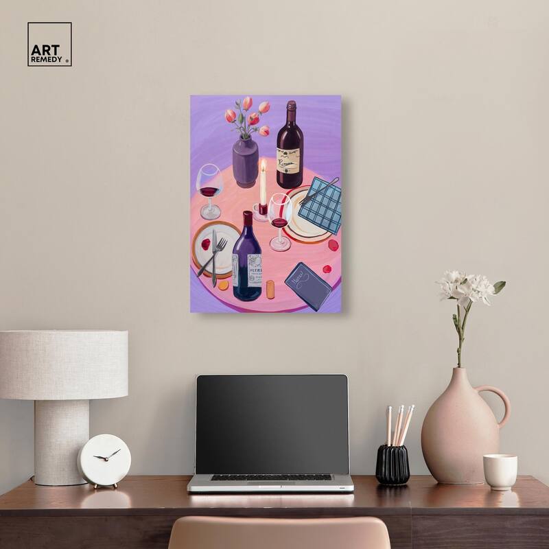 Lavender Haze Dinner Canvas by Art Remedy, Gallery Wrapped