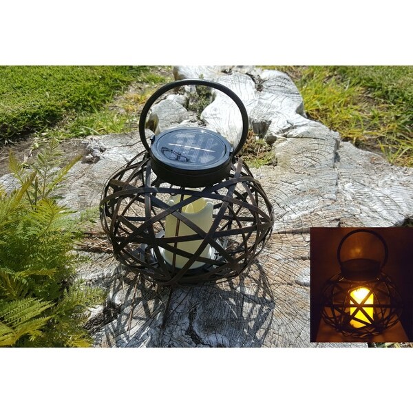 Shop Metal Rattan Oval Solar Lantern Illuminate Led Candle Light
