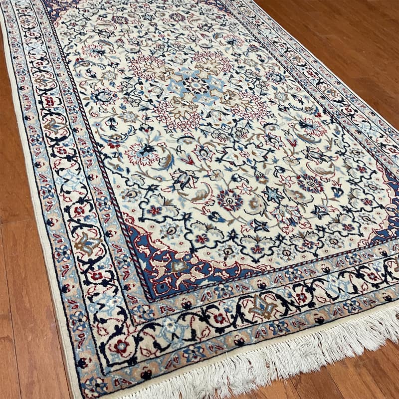HERAT ORIENTAL Handmade Nain Wool Rug - 3'10" x 6'4"