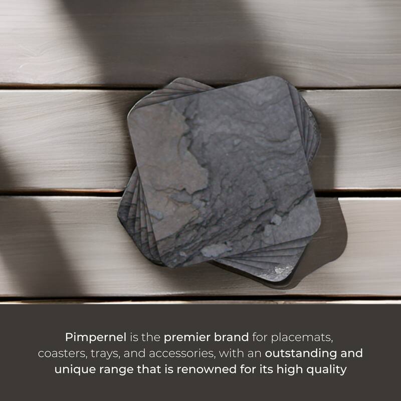 Pimpernel Set of 6 Midnight Slate Coasters - 4 Inches Sq.