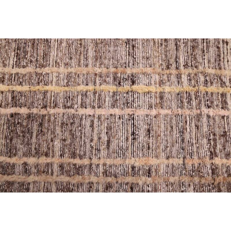 ECARPETGALLERY Hand-knotted Pak Finest Marrakesh Dark Brown Wool Rug - 8'10 x 12'1