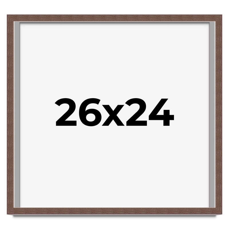 26x24 Shadow Box Frame Brown | 1.125 inches Deep Real Wood Rustic