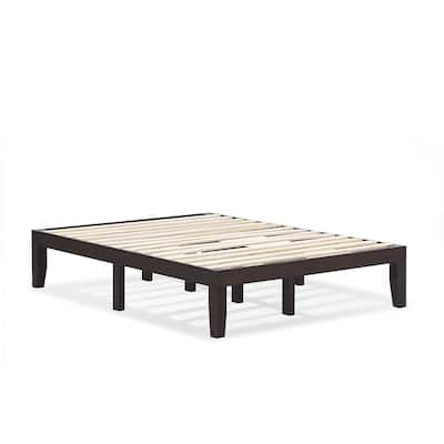 Gymax 14'' Full Size Wooden Platform Bed Frame w/ Strong Slat Support