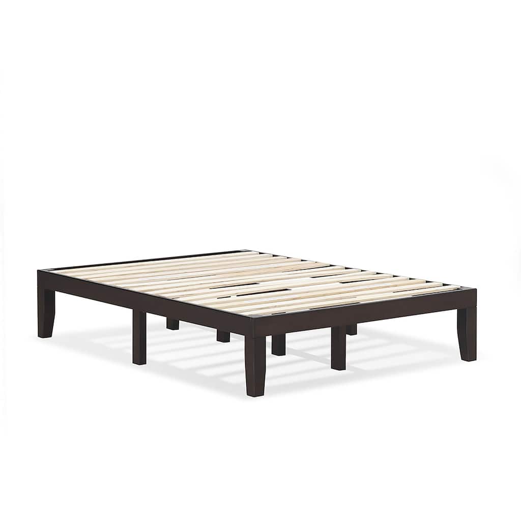 Gymax 14'' Full Size Wooden Platform Bed Frame w/ Strong Slat Support