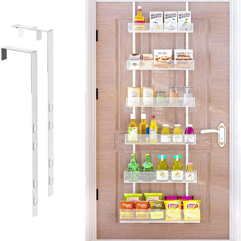 Over the Door Pantry Organizer 6Tier Mesh Basket Hanging - 5.6"D x 17"W x 72.45"H