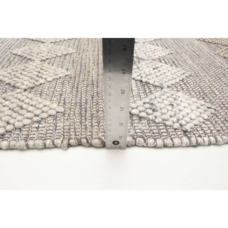 ECARPETGALLERY Braid weave Sienna Khaki Wool Rug - 6'1 x 9'0