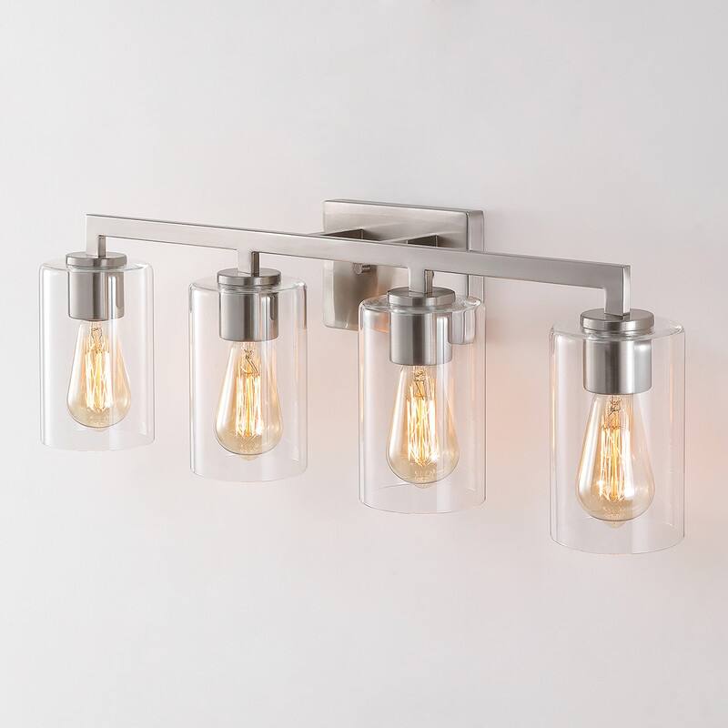 KAWOTI 28.75in 4-Light Bathroom Vanity Light with Clear Glass Shade