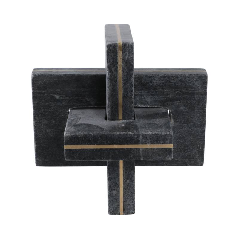 Stone Metal Decorative Object Interlocking Modern Geometric Structure