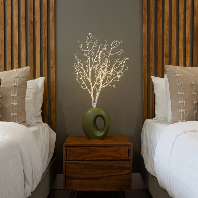 Battery Operated Pre-Lit Birch Artificial Christmas Branches - 3' - Warm White LED Lights - Set of 2