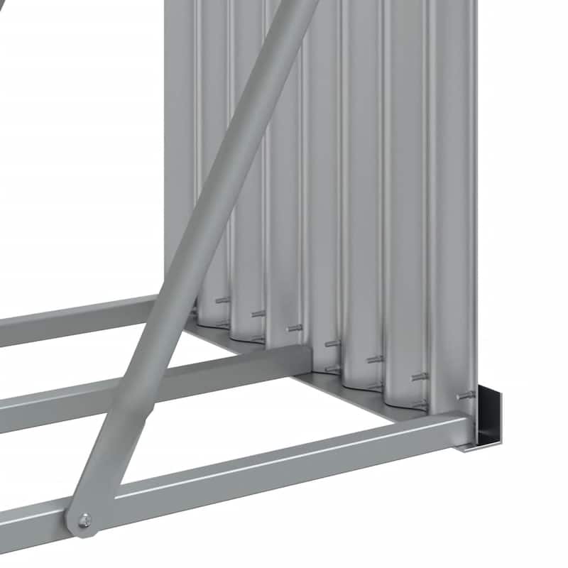 vidaXL Log Holder Outdoor Indoor Storage Firewood Rack Stand Galvanized Steel