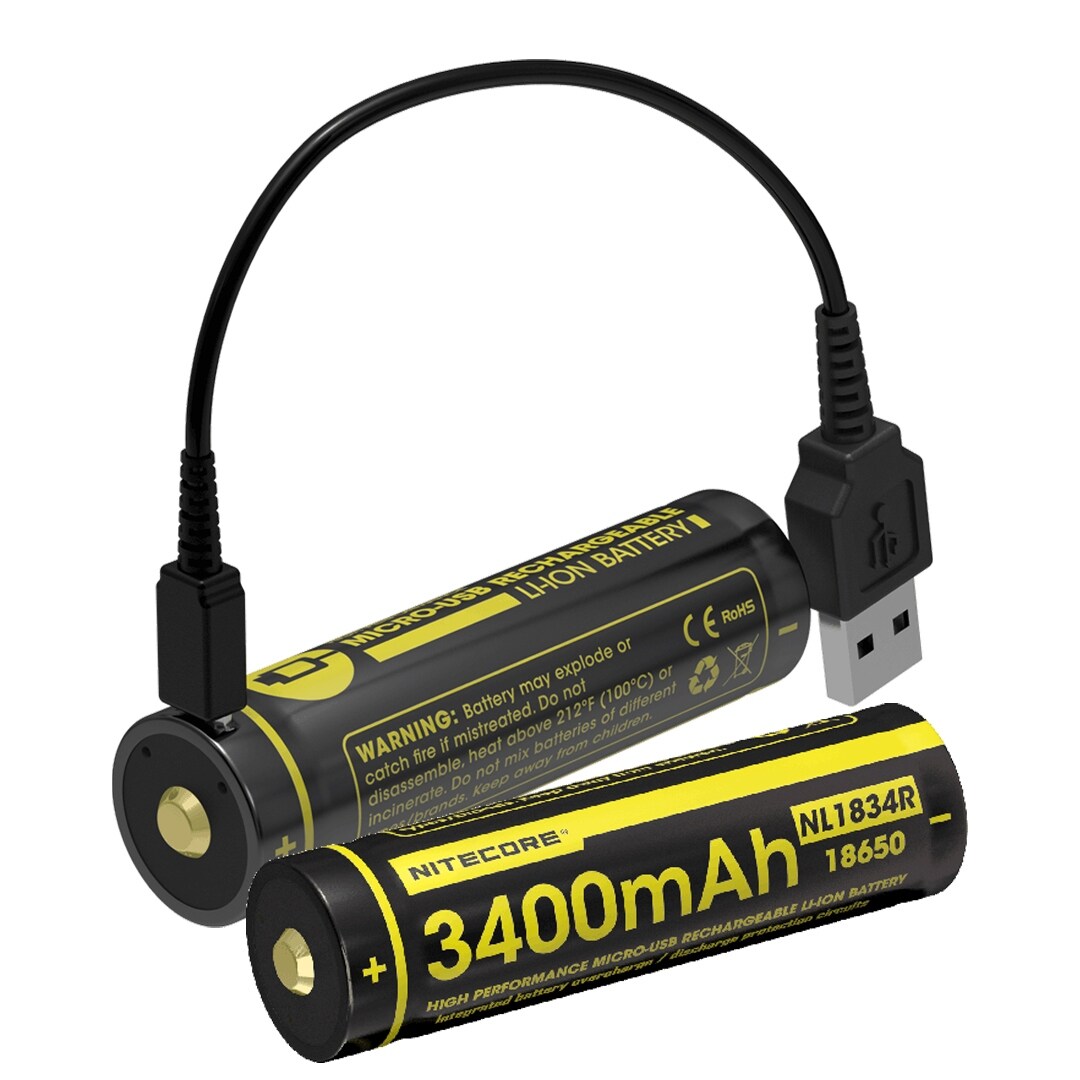 Shop Nitecore Nl1834r 3400mah Usb Rechargeable 18650 Li Ion Battery Overstock 22670847