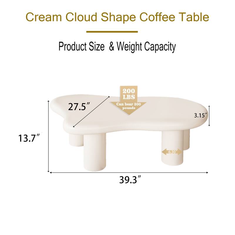 Wood Cloud Shaped Coffee Table for Living Room
