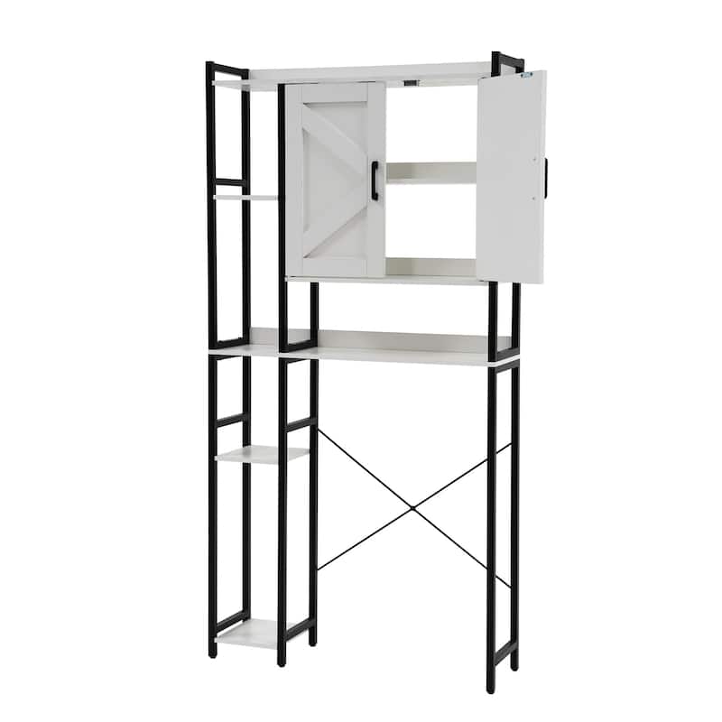 Over The Toilet Storage Cabinet Bathroom Organizer with Double Doors