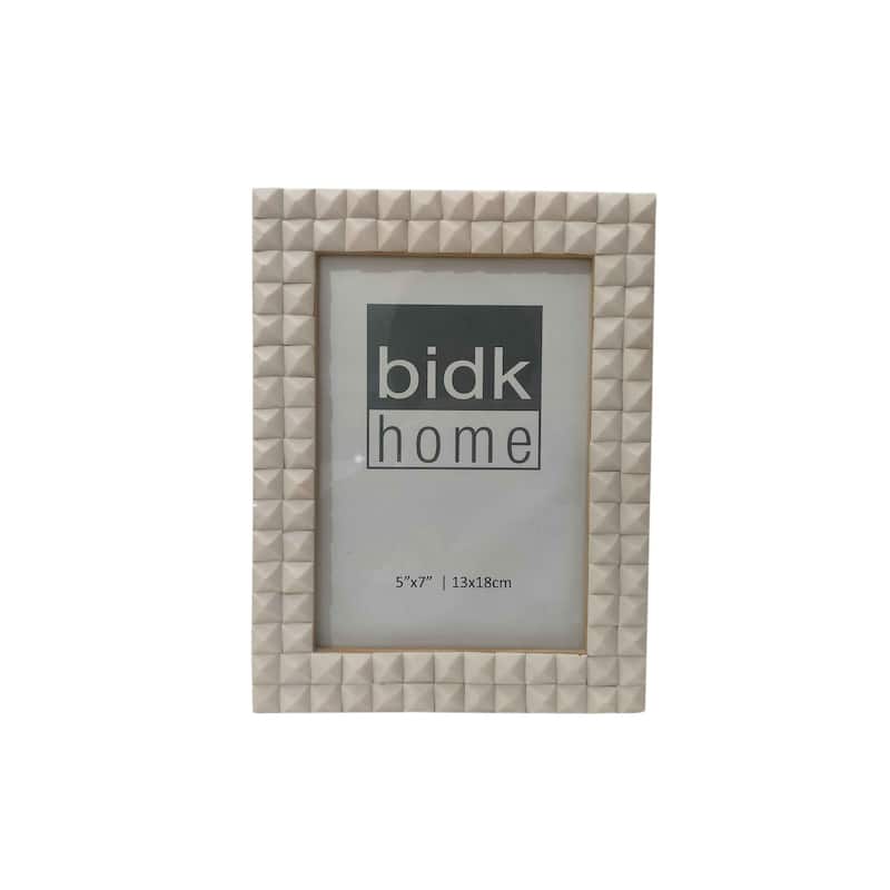 Diamond Box Picture Frame - for 5" x 7" Photo - White