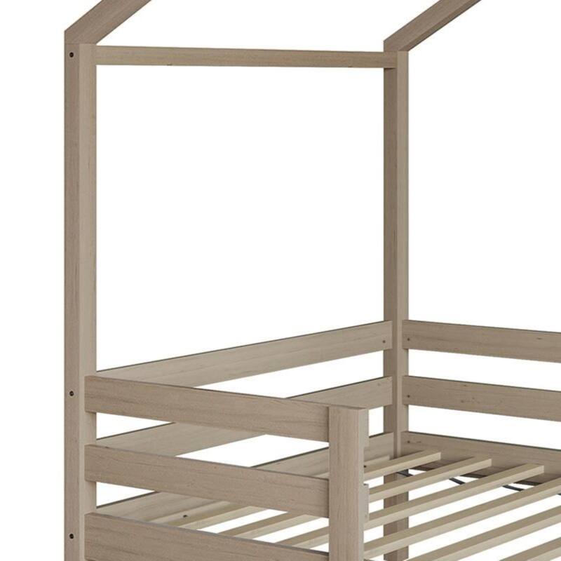 CraftPorch Mid-Century Wooden Canopy Bed