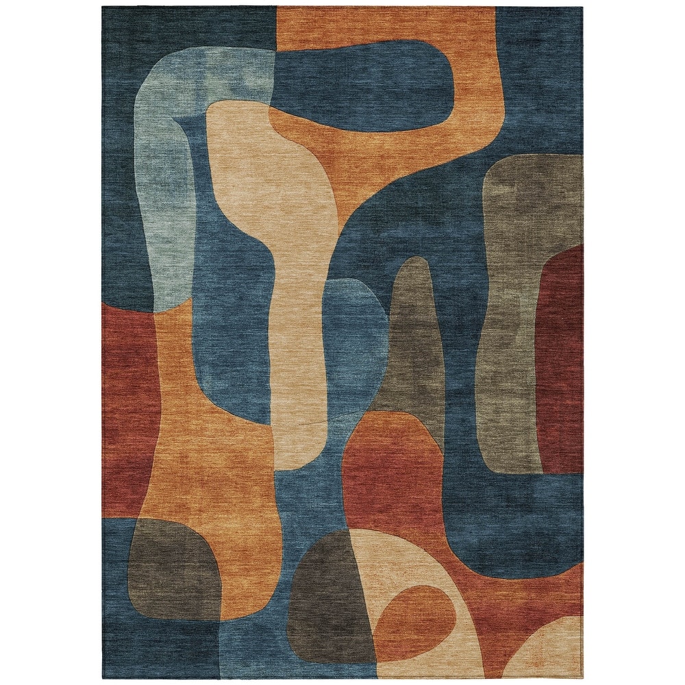 HomeRoots Abstract Transitional Rectangle Outdoor Rug
