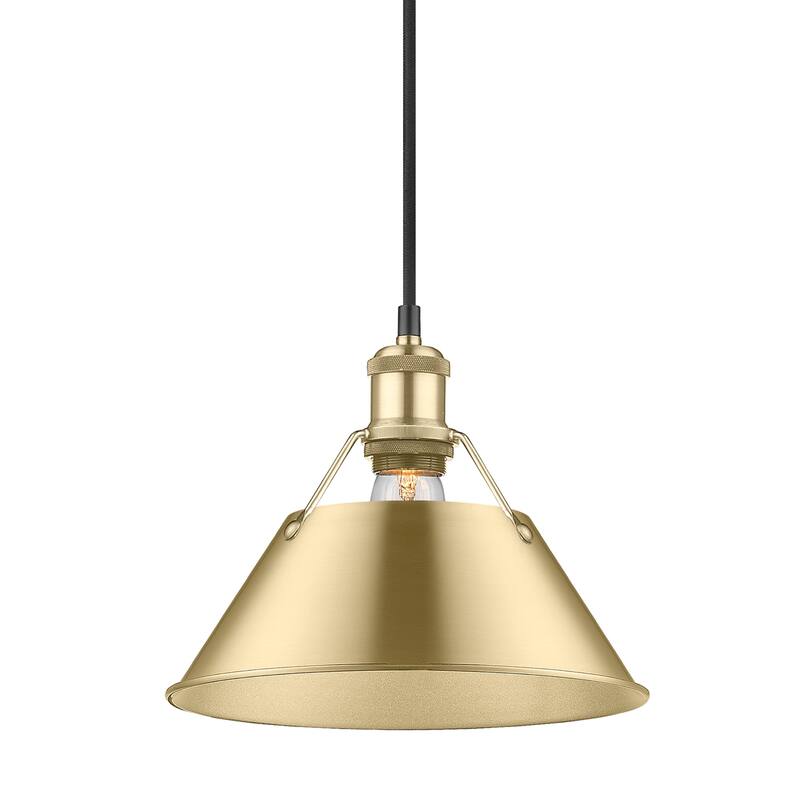 Yep by Golden Lighting Orwell 1-light 10in Pendant in Brushed Champagne Brass - Gold