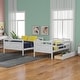 preview thumbnail 1 of 16, Twin Over Full Bunk Bed with 2 Storage Drawers & Ladder, Wood Bunkbed Frame Can Be Divided into 2 Beds White - Full