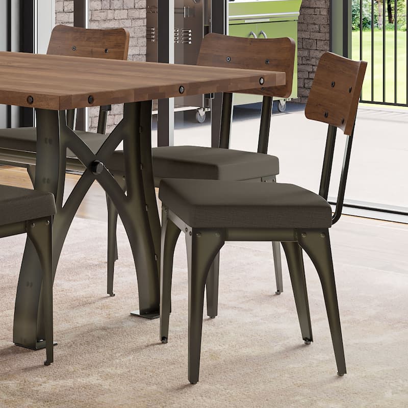 Amisco Sierra Solid Wood Table and Symmetry Chairs Dining Set