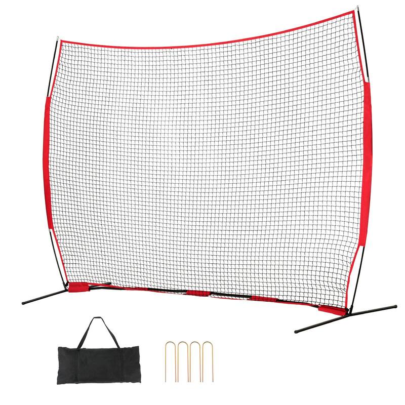 12 x 9 Feet Portable Compact Barricade Backstop Netting with Steel Pipe Frame and Carry Bag