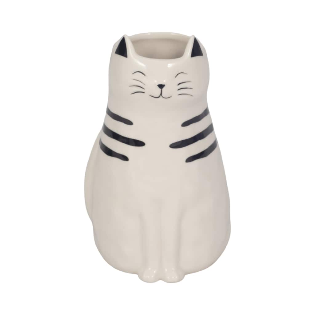 Sagebrook Home Black and White Ceramic Cat Figurine