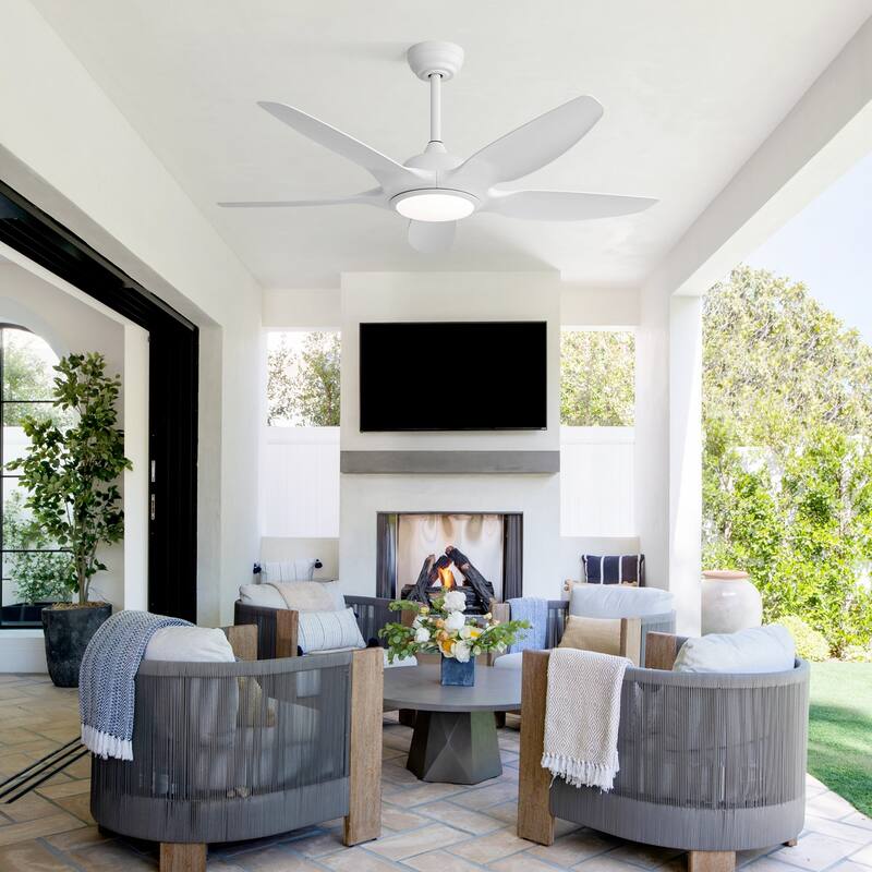 Sofucor 48 Inch Propeller Ceiling Fan with Light and Remote,Dimmable Memory LED - Quiet DC Motor,6 Speeds 5500CFM High Velocity