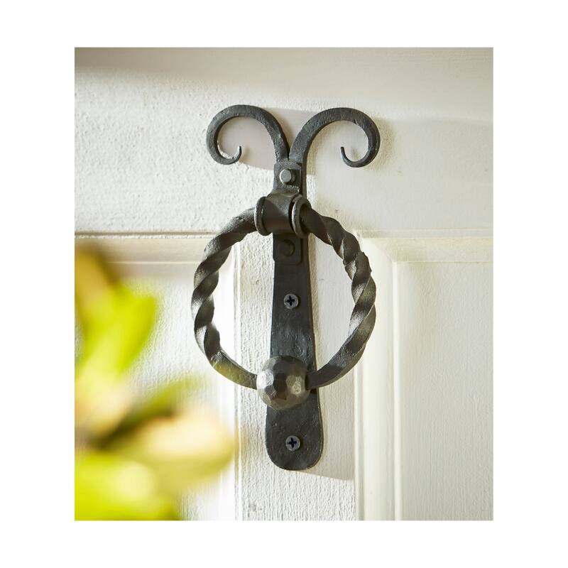 Mariposa Black Iron Forged Door Knocker - Summer Wall Art, 0.5 in H x 7.5 in L x 1 in W, Easy to Clean