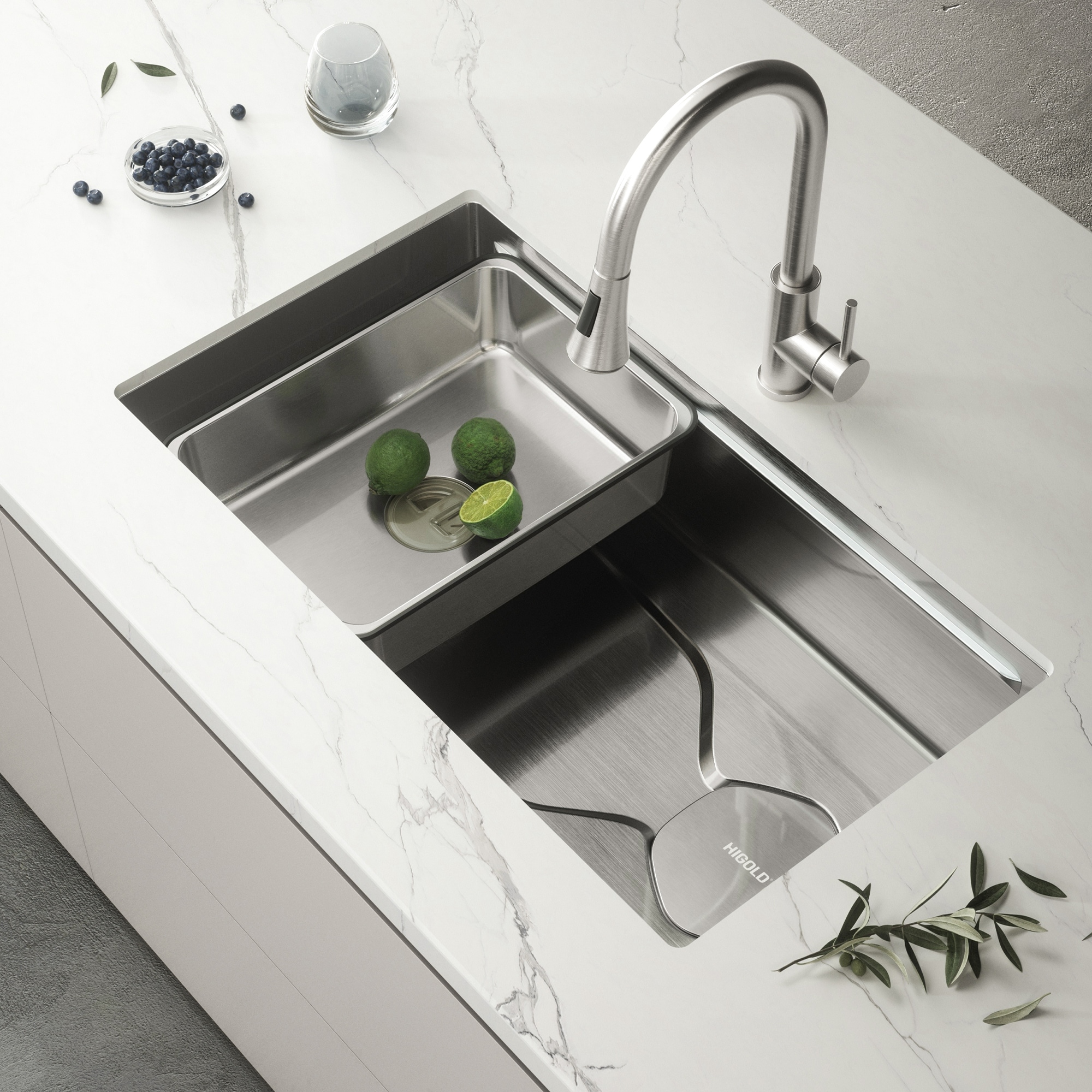 HIGOLD LS1.0 Pro 30" L Workstation Sink Undermount Single Bow Stainless Steel Kitchen Sink
