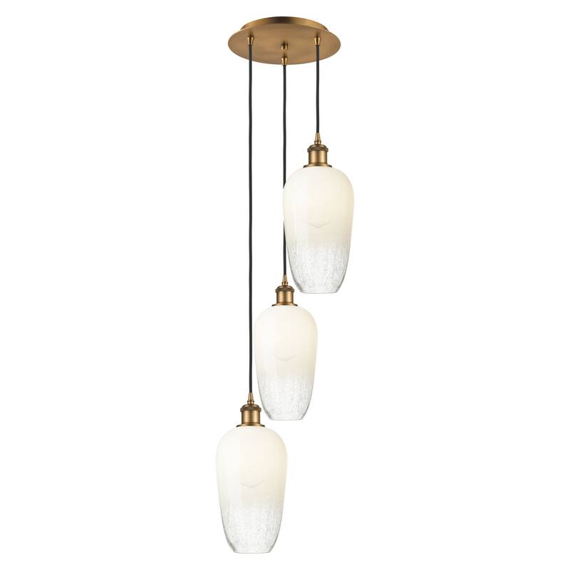 Innovations Lighting Endless Possibilities Ballston - Brookhaven Flute - 3 Light 14" Cord Hung Multi Pendant - Brushed Brass/Opal