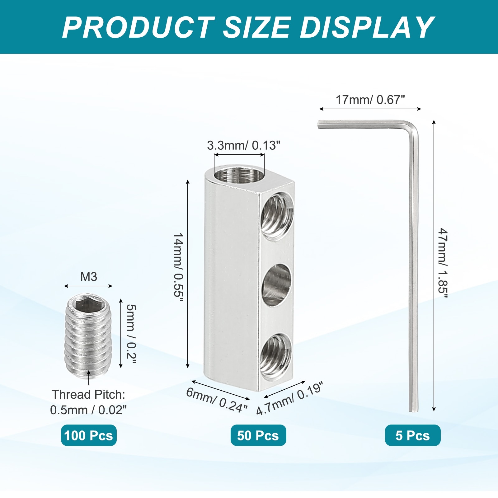 Steel Wire Rope Cable Clamp, Wire Rope Clips Line Hole with End Screw Stopper and Wrench