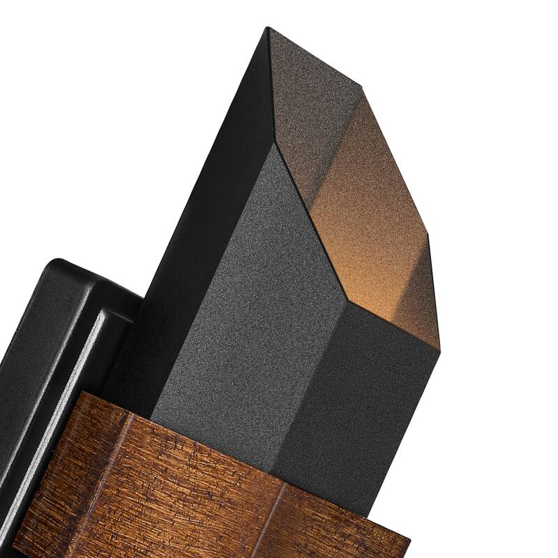 2-Light Matte Black Iron LED Outdoor Wall Light(2 Pack)