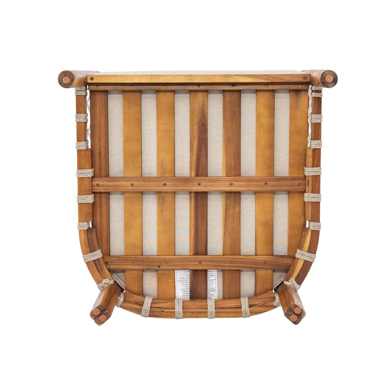 Scott Living Coastal Haven Outdoor Chair Acacia Wood with Beige Cushions