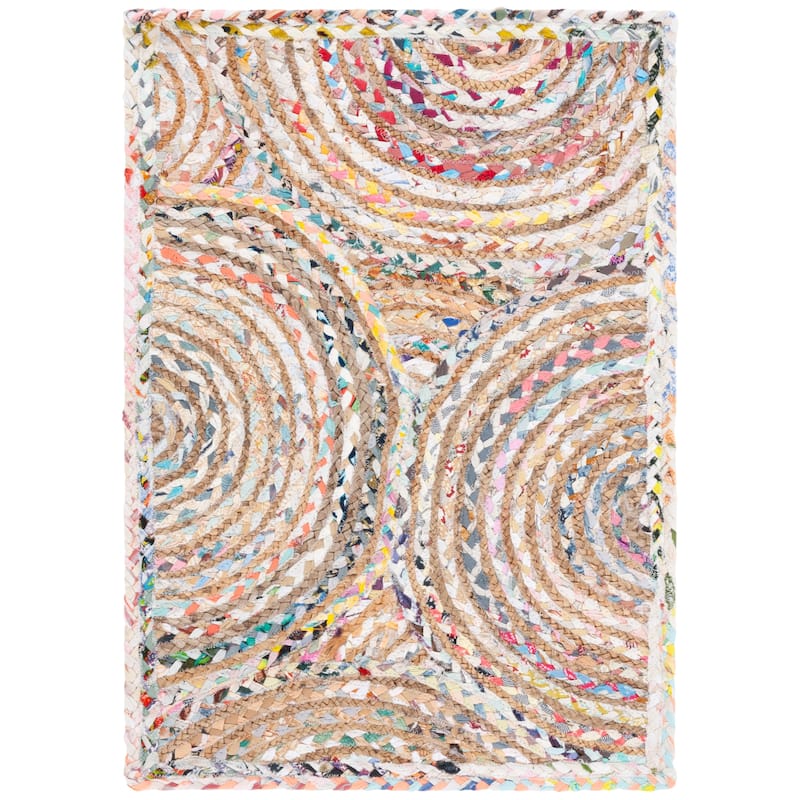 SAFAVIEH Handmade Cape Cod Eulogia Coastal Jute Rug - 2' x 3' - Beige/Multi