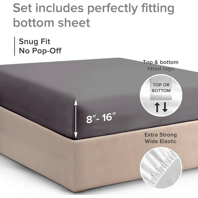 CGK Linens Microfiber 8" - 16" Deep Pocket Soft Fitted Sheet