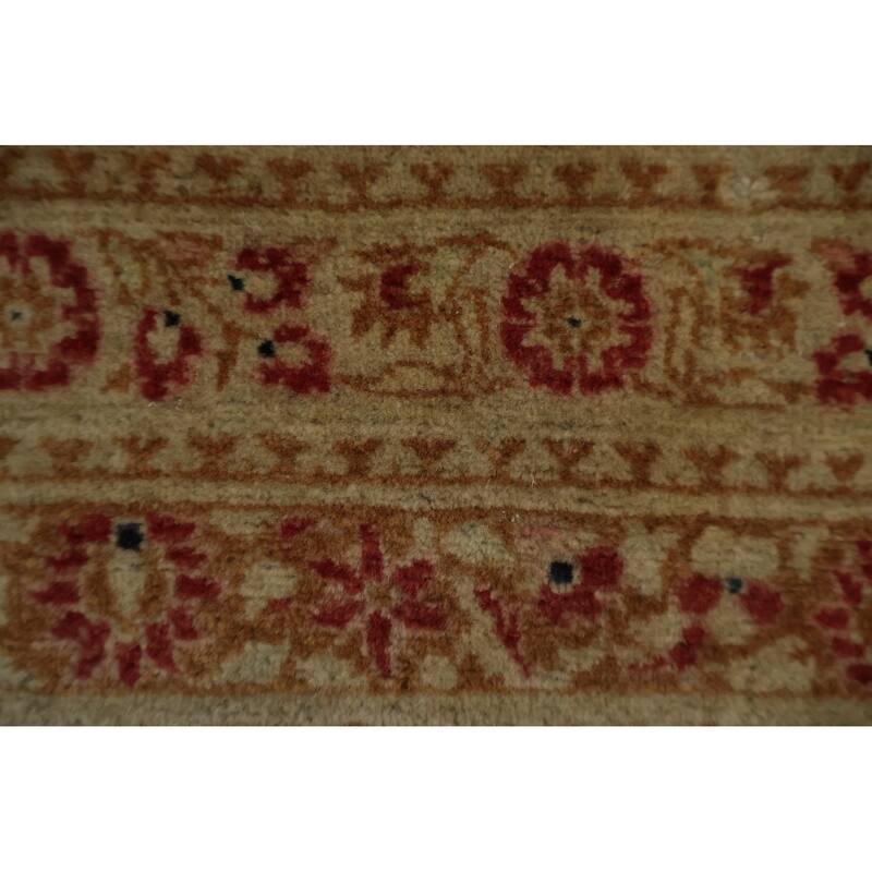 Hand Knotted Oriental 100% Wool Carpet Traditional Floral Oranges & Rust Qum Area Rug - 9' 5'' X 6' 1''