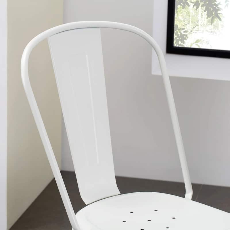 Metal Dining Chairs Set of 4, Stackable Restaurant Classic Trattoria Chairs, Modern Bar Chairs for Dining Room Patio Outdoor