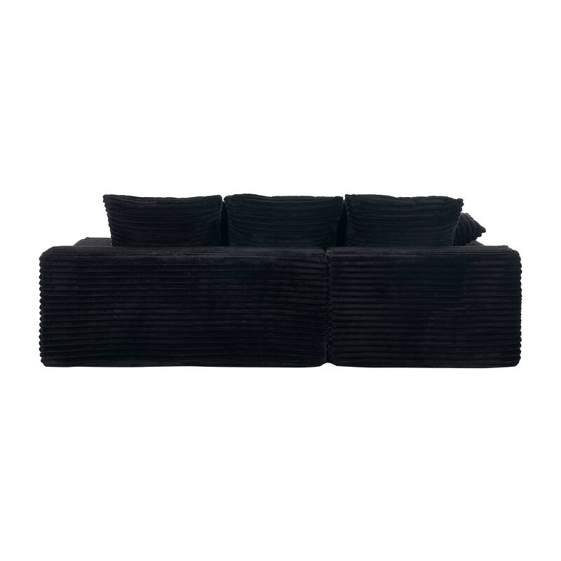 98" Modular Sectional Sofa for Living Room, L-Shape Couch 3 Seat Sofa Sponge Compression Sofa with Chaise Lounge