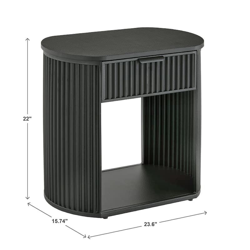 Monson Black Finish 1-Drawer Side Table by iNSPIRE Q Modern