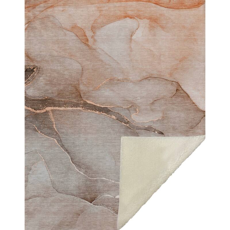 Premium Machine Washable Abstract Modern Sherpa Throw Blanket