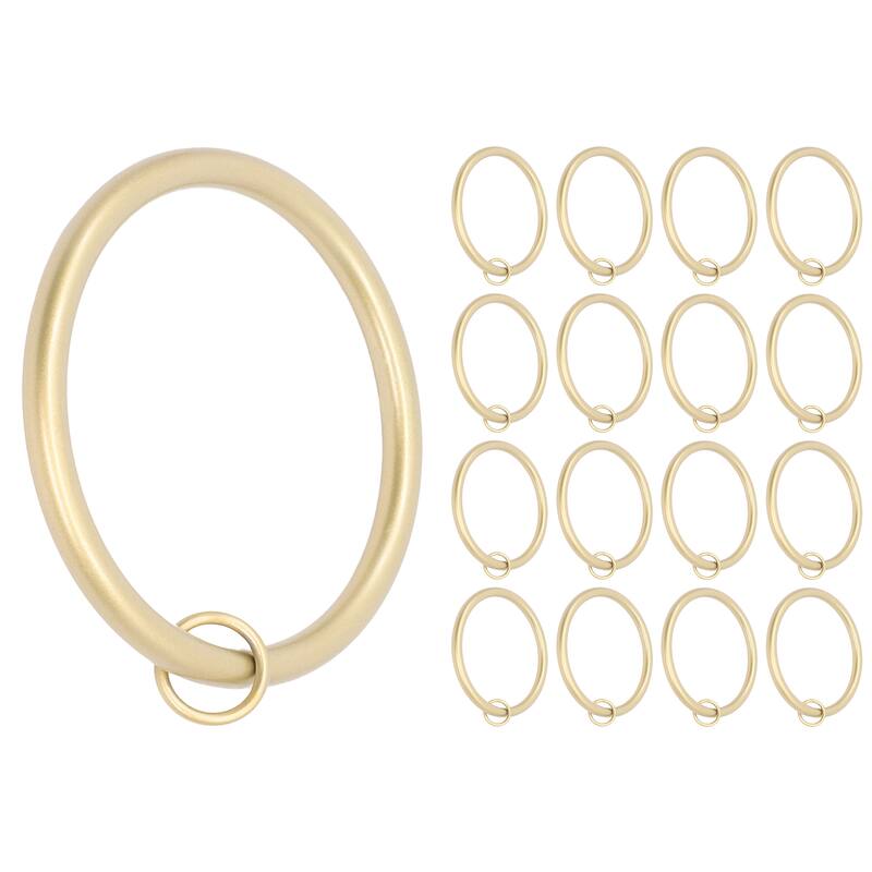 Meriville 2.5" Inner Diameter Metal Curtain Rings with Eyelets - Gold - Set of 16
