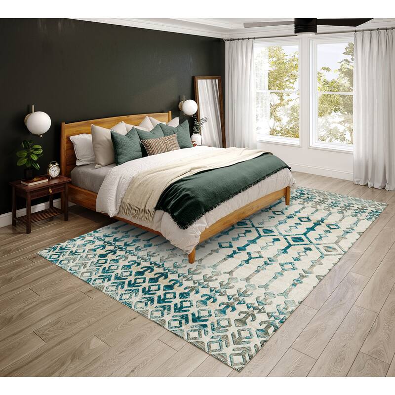 Indoor/ Outdoor Addison Bravado Morroccan Washable Area Rug - 10' x 14' - Ivory