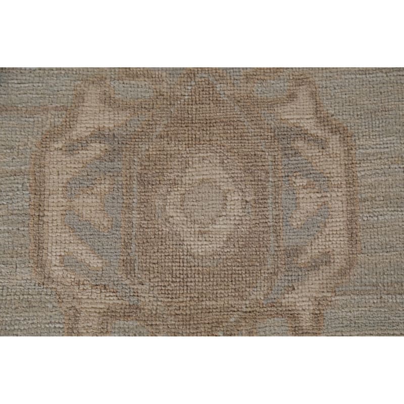 Grey Vegetable Dye Oushak Turkish Area Rug Hand-Knotted Wool Carpet - 8'10"x 11'8"