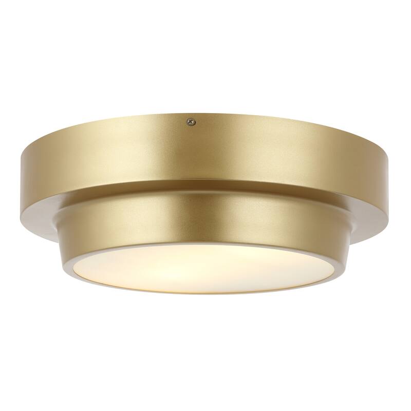SAFAVIEH Lighting Wynona Flush Mount - 17" W x 17" D x 5" H - Gold - 17Wx17Dx5H