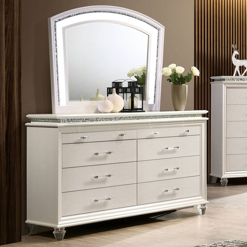 Xian Glam 2-piece 8-Drawer Dresser and Mirror Set by Furniture of America