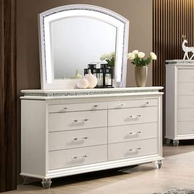 Xian Glam 2-piece 8-Drawer Dresser and Mirror Set by Furniture of America