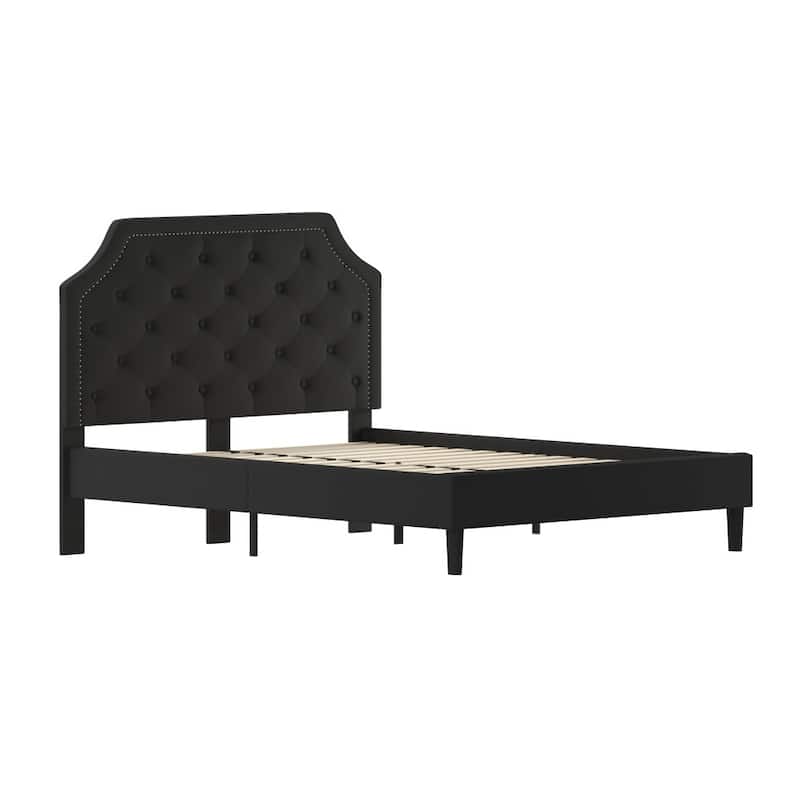 Arched Tufted Upholstered Platform Bed