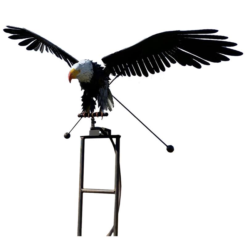 72" Black and Gray Eagle Rocker Outdoor Garden Stake