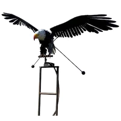 72" Black and Gray Eagle Rocker Outdoor Garden Stake