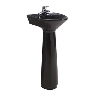 Renovators Supply Black Bathroom Small Pedestal Sink Vitreous China