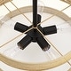 preview thumbnail 5 of 10, Bayou 5-Light Black Coastal Drum Chandelier with Double Rattan Shade - 24''W